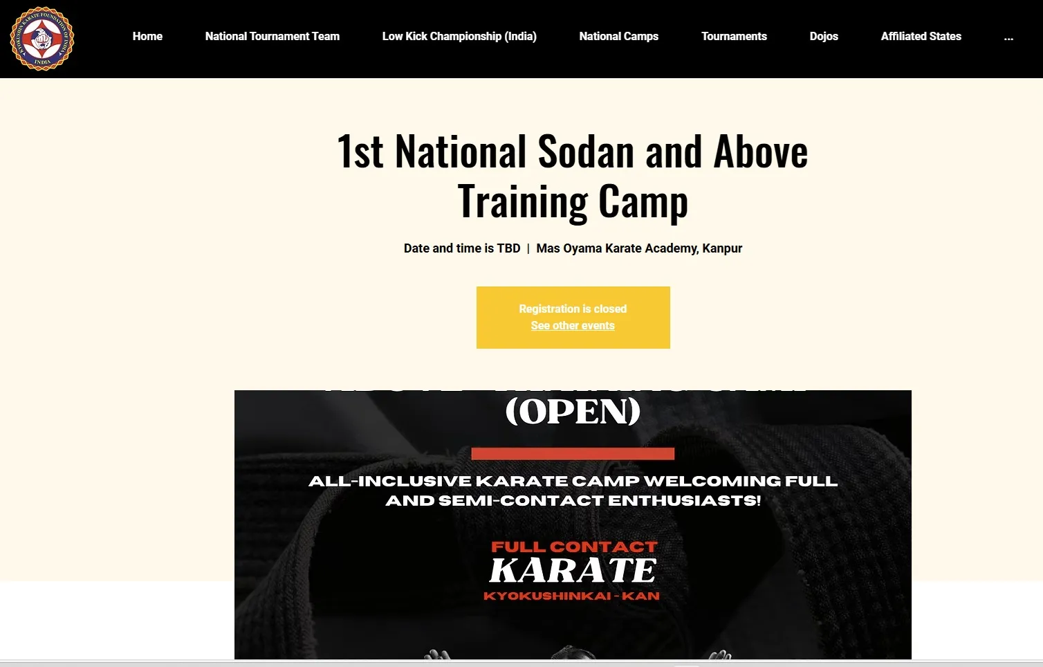 1st National Sodan and Above Training Camp